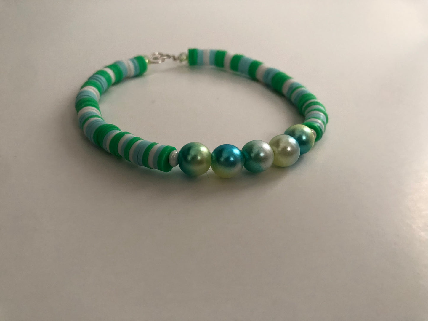 Green Blue Key Chain Bracelet